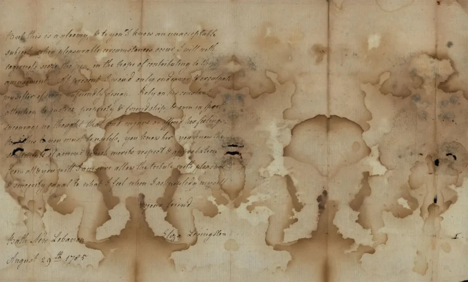 Letter, Eliza Livingston to John Kean, August 29, 1785, Ink on paper